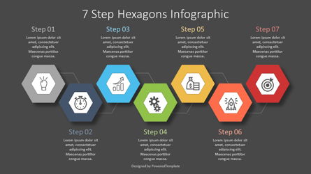 7 Step Hexagon Infographic Presentation Template, Master Slide