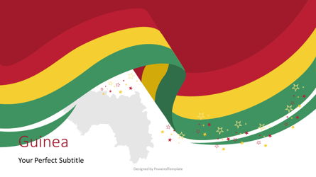 Guinea Independence Day Flag Ribbon Presentation Template, Master Slide