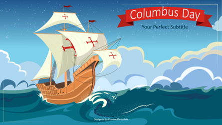 Happy Columbus Day Concept Presentation Template, Master Slide