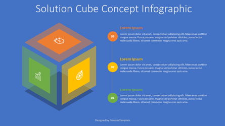 Solution Cube Concept Infographic Presentation Template, Master Slide