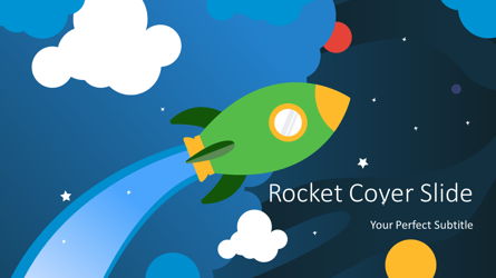 Cartoon Rocket Cover Slide Presentation Template, Master Slide