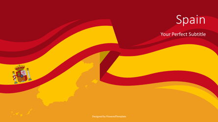 Spain Flag Cover Slide Presentation Template, Master Slide