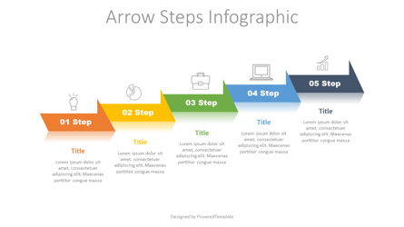 5 Arrow Step Infographic Presentation Template, Master Slide