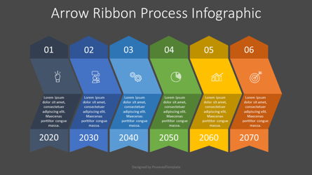 Arrow Ribbon Process Infographic Presentation Template, Master Slide