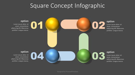 Square Shape Concept Infographic Presentation Template, Master Slide