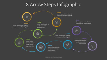 8 Arrow Steps Infographic Presentation Template, Master Slide