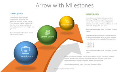 Arrow with 3 Milestones Presentation Template, Master Slide