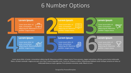 6 Number Options Infographic Presentation Template, Master Slide
