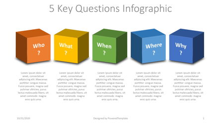 5 Key Questions Infographic Presentation Template, Master Slide