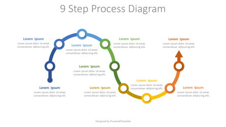9 Step Process Diagram Presentation Template, Master Slide