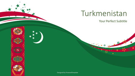 Festive Turkmenistan State Flag Presentation Template, Master Slide