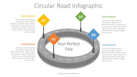Circular Road Infographic Presentation Template, Master Slide