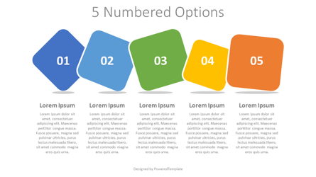 5 Colored Numbered Options Presentation Template, Master Slide