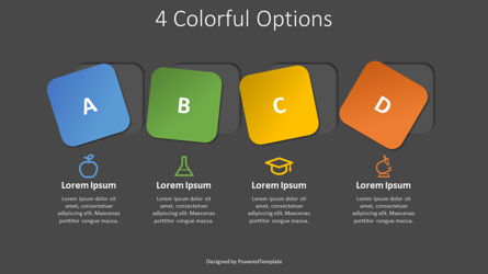 4 Colorful Squares as Options Presentation Template, Master Slide