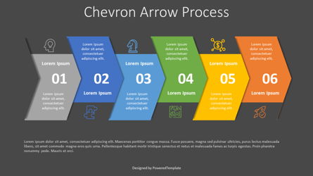 Chevron Arrow Process Diagram Presentation Template, Master Slide