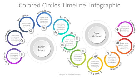 Colored Circles Timeline Infographic Presentation Template, Master Slide