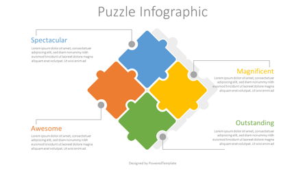 4 Puzzle Pieces Infographic Presentation Template, Master Slide