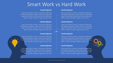 Smart Work vs Hard Work Presentation Template, Master Slide