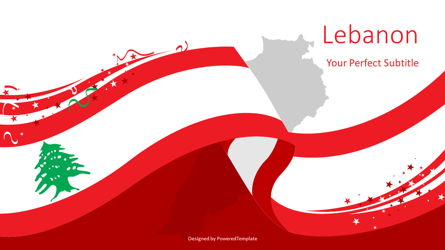 Lebanon Festive State Flag Presentation Template, Master Slide