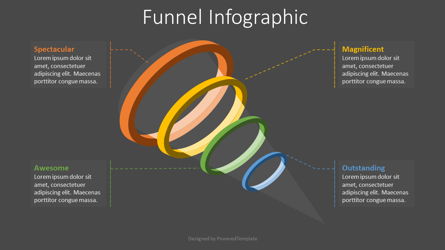 4 Level Funnel Diagram Presentation Template, Master Slide