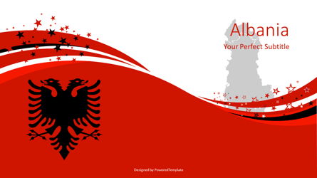 Albania State Flag Cover Slide Presentation Template, Master Slide
