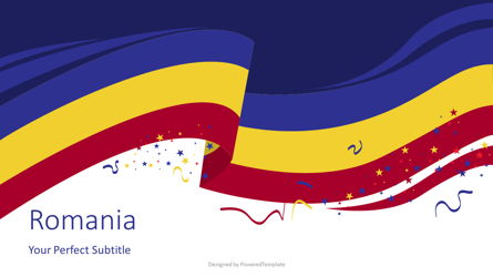 Romania State Flag Cover Slide Presentation Template, Master Slide