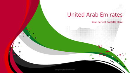 United Arab Emirates Festive State Flag Presentation Template, Master Slide