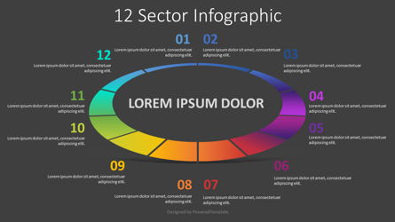 12 Sector Infographic Presentation Template, Master Slide