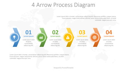 4 Arrow Process Diagram Presentation Template, Master Slide