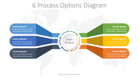 6 Process Options Diagram Presentation Template, Master Slide