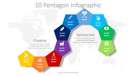 10 Pentagon Infographic Presentation Template, Master Slide