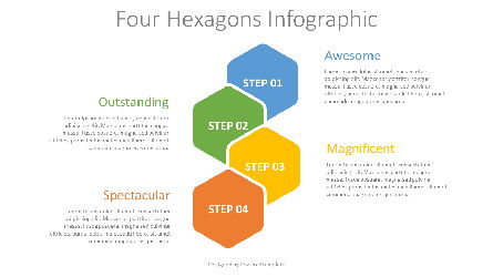 Four Hexagons Infographic Presentation Template, Master Slide