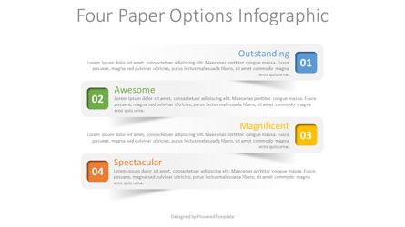 4 Paper Options Infographic Presentation Template, Master Slide