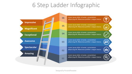6 Step Ladder Infographic Presentation Template, Master Slide