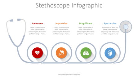 Stethoscope Infographic Presentation Template, Master Slide