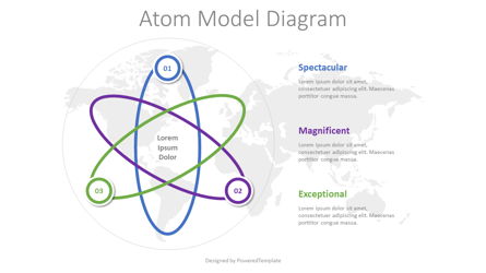 Atom Model Schematic Diagram Presentation Template, Master Slide