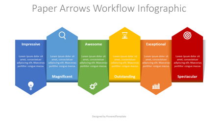 Up and Down Alternate Arrows Workflow Presentation Template, Master Slide