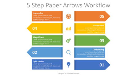 Left and Right Alternate Arrows Workflow Presentation Template, Master Slide