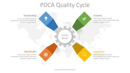 PDCA Quality Cycle Diagram Presentation Template, Master Slide