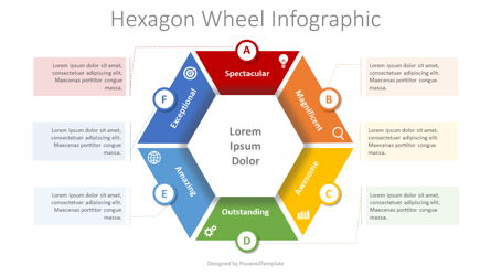 Hexagon Wheel Cycle Diagram Presentation Template, Master Slide