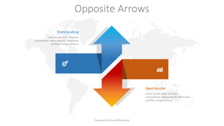 Two Opposite Directions Arrows Presentation Template, Master Slide