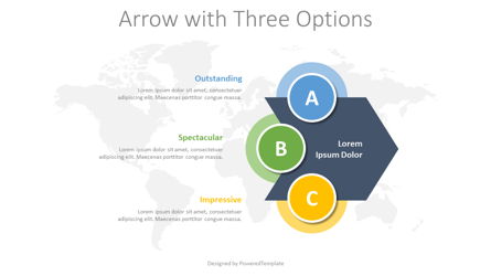 Chevron Arrow with 3 Options Presentation Template, Master Slide