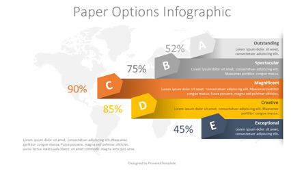 5 Paper Arrow Options Infographic Presentation Template, Master Slide