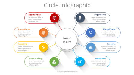Connected Circles Infographic Presentation Template, Master Slide