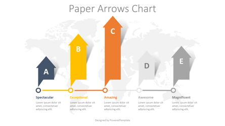 5 Paper Arrows Chart Presentation Template, Master Slide