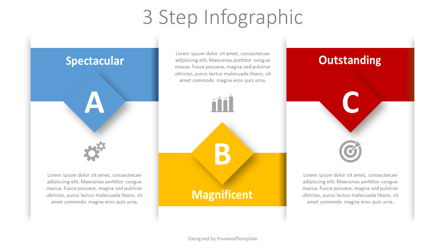 3 Step Text Blocks Infographic Presentation Template, Master Slide
