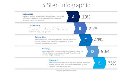 5 Falling Step Infographics Presentation Template, Master Slide