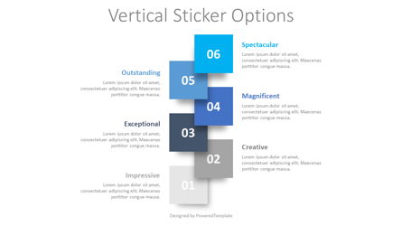 Vertical Sticker Options Presentation Template, Master Slide