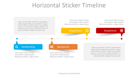 Horizontal Sticker Timeline Presentation Template, Master Slide
