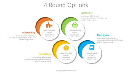 4 Cut Round Shapes Infographic Presentation Template, Master Slide